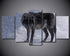 Tableau Loup Imprimé Noir